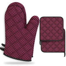 LEFUNDA® Ofenhandschuhe Topflappen 4er Set, Hitzebeständige Topfhandschuhe Baumwolle, Grillhandschuhe, Ofen Handschuhe zum Backen, Kochen, Grillen BBQ Kochhandschuhe Oven Mitts, Backhandschuhe (Rot)