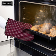 LEFUNDA® Ofenhandschuhe Topflappen 4er Set, Hitzebeständige Topfhandschuhe Baumwolle, Grillhandschuhe, Ofen Handschuhe zum Backen, Kochen, Grillen BBQ Kochhandschuhe Oven Mitts, Backhandschuhe (Rot)