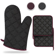 LEFUNDA® 4 in 1 Küchenset mit Kochschürze Ofenhandschuhe Topflappen Geschirrtücher Verstellbare Grillschürze mit 3 Taschen für Küche Kochen Restaurant café