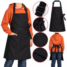 LEFUNDA® Kochschürze Wasserdicht Schürze mit 3 Taschen Verstellbare Grillschürze mit langen Bändern Küchenschürze für Männer Kinder Damen Küche Restaurant Café Backen